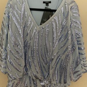NWT Alfani Women’s glittering top. Sky blue Size L